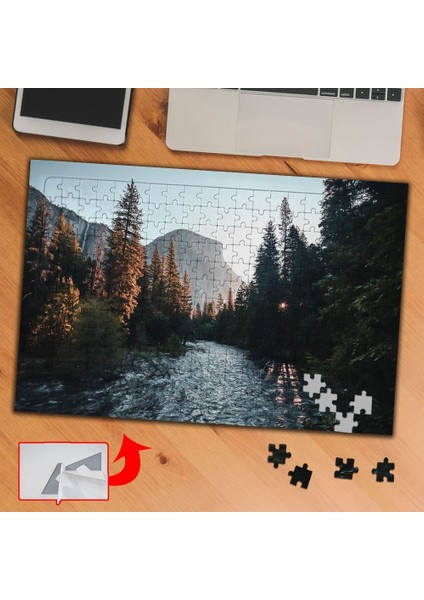 Ağaçlar Arasında Nehir,doğa 240 Parça Puzzle Yapboz TABLO-A0161