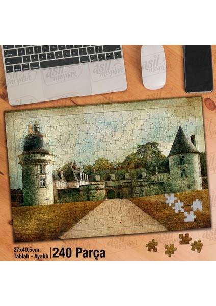 Asil Hobi Kale - Görkemli Şato - Mimari Yapboz-Ayak Destekli Çerçeveli 240 Parça Puzzle