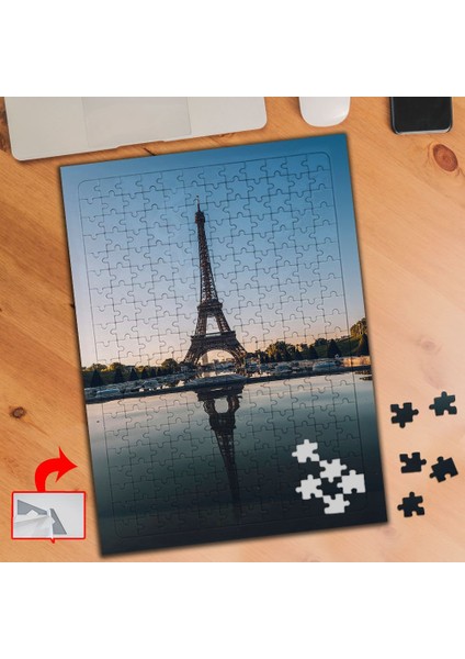 Paris, Eyfel, Göl, Yansıma 240 Parça Puzzle Yapboz TABLO-A01363