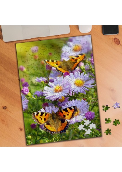 Renkli Çiçekler ve Kelebekler 240 Parça Puzzle YAPBOZ-19706483