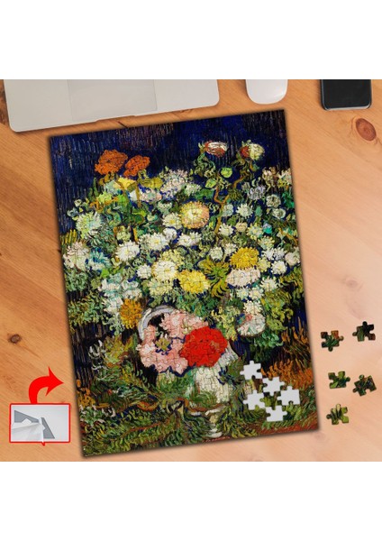 Vazoda Çiçek Buketi, Van Gogh 240 Parça Puzzle Yapboz TABLO-7098