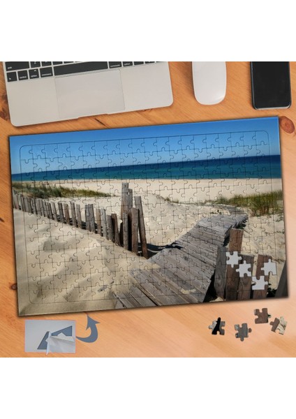 Sahile Inen Tahta Iskele-Deniz 240 Parça Puzzle Yapboz TABLO-811