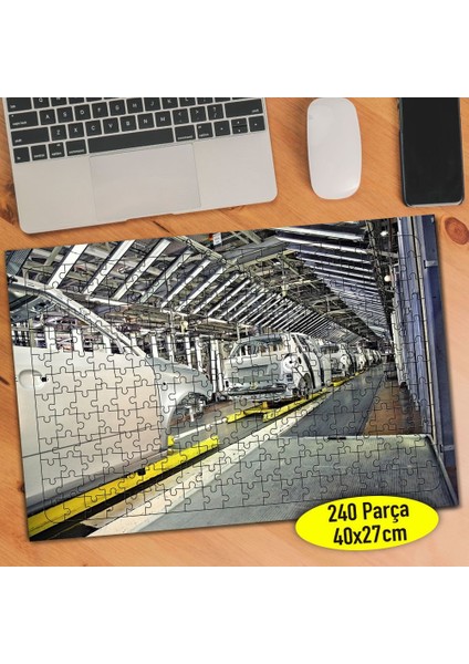Araba Yapan Robotlar Fabrika 240 Parça Puzzle YAPBOZ-34844568