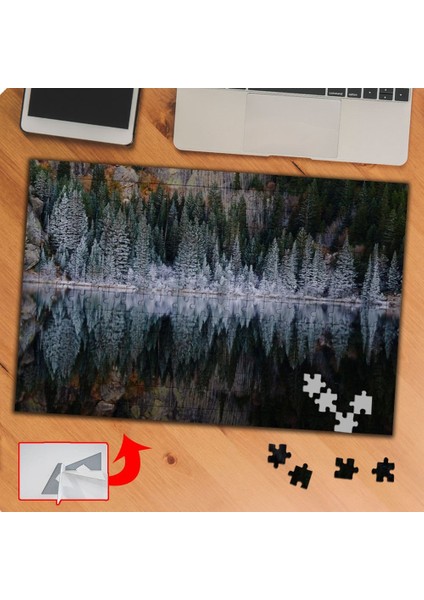 Karlı Çam Ağaçları Manzarası 240 Parça Puzzle Yapboz TABLO-P046