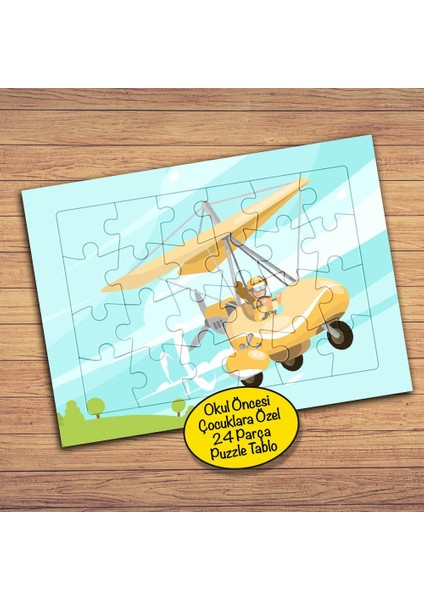 Teyyare Kullanan Adam Çocuklara Özel Puzzle Yapboz TABLO-PZ202