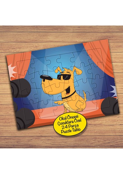 Sevimli Sanatçı Köpek Çocuklara Özel Puzzle Yapboz TABLO-PZ205
