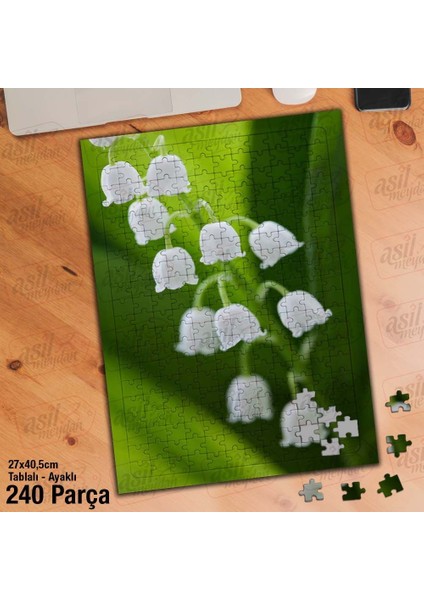 Asil Hobi Müge Çiçeği - Mayıs Çiçeği - Doğa -Bitki Yapboz - Ayak Destekli Çerçeveli 240 Parça Puzzle