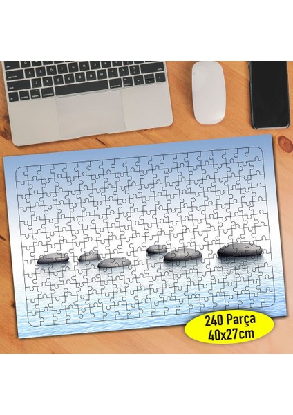 Mavi Deniz Içinde Sıralı Taşlar 240 Parça Puzzle YAPBOZ-10466350