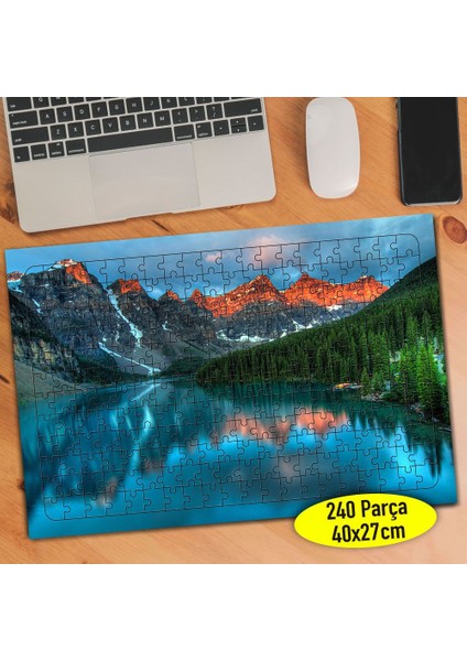 Yüksek Dağ Çam Ağaçları Göl Manzara 240 Parça Puzzle YAPBOZ-927