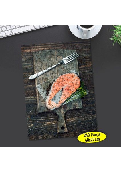 Turuncu Somon Balığı Eti 240 Parça Puzzle YAPBOZ-112905505