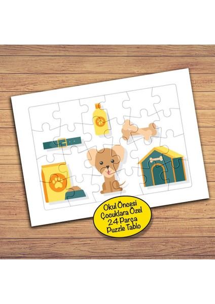 Köpekcik ve Kulübesi Çocuklara Özel Puzzle Yapboz TABLO-294PZ