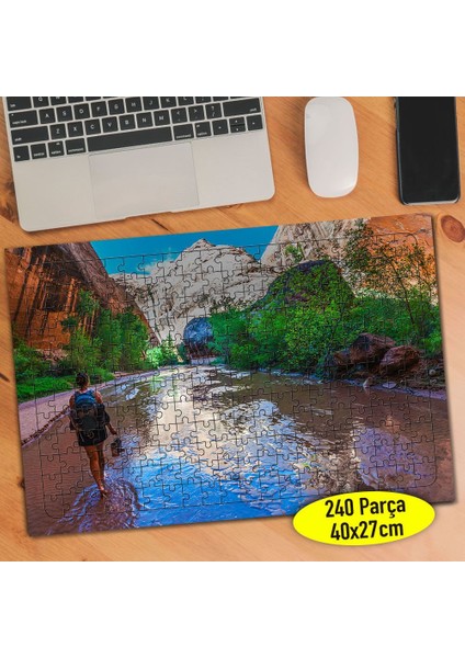 Vadide Gölet Manzarası 240 Parça Puzzle Yapboz TABLO-87578711
