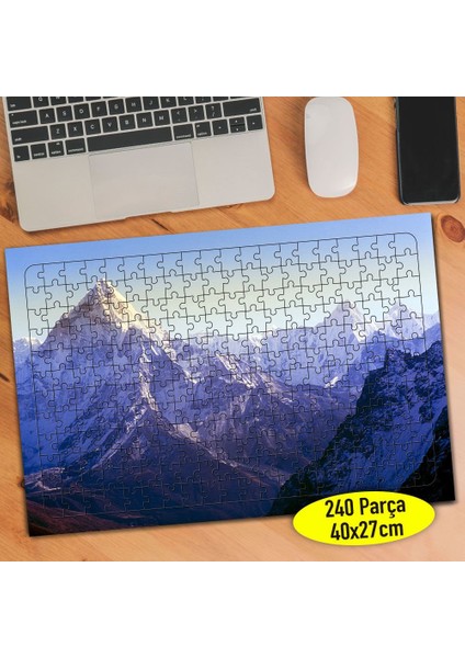 Yüksek Karlı Dağ Manzarası 240 Parça Puzzle YAPBOZ-51093160