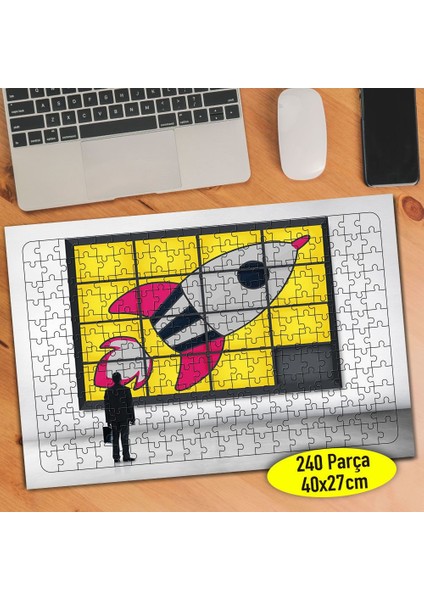 Illüstrasyon Çizim Roket 240 Parça Puzzle YAPBOZ-78341369