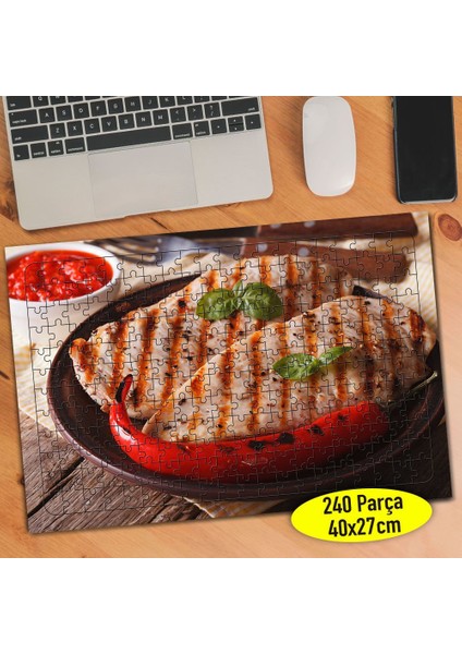 Kırmızı Et ve Acı Biber Restoran 240 Parça Puzzle YAPBOZ-312661