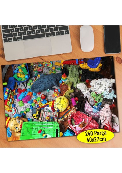 Renkli Çocuk Dünyası Oyuncak Resimli 240 Parça Puzzle YAPBOZ-339