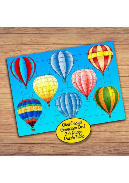 Renkli Uçan Balonlar Çocuklara Özel Puzzle Yapboz TABLO-77PZ