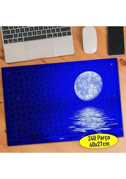 Gece Yakamoz Dolunay Manzarası 240 Parça Puzzle YAPBOZ-88681664