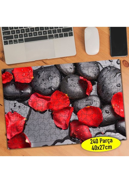 Kırmızı Çiçekli Spa Ortamı 240 Parça Puzzle YAPBOZ-330199838