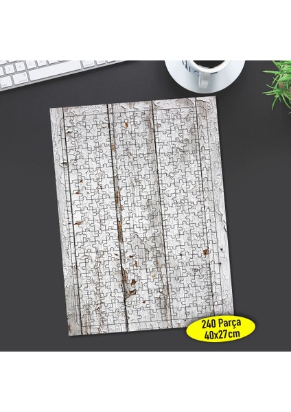 Çatlamış Tahta Deseni 240 Parça Puzzle YAPBOZ-115483203