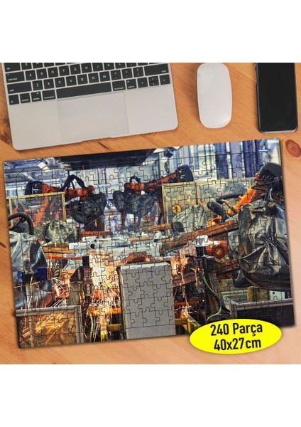 Araba Yapan Robotlar Endüstri 240 Parça Puzzle YAPBOZ-41033844