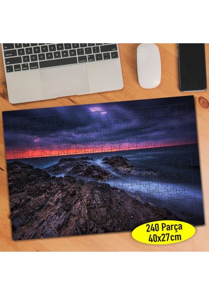 Sahilde Gün Batımı 240 Parça Puzzle Yapboz TABLO-65132174