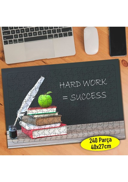 Hard Work Success Yazılı Tahta 240 Parça Puzzle YAPBOZ-19884405