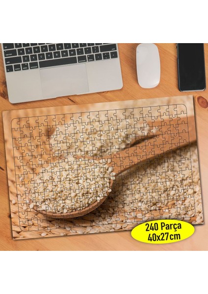 Tahta Kaşıkta Buğday Yiyecek 240 Parça Puzzle YAPBOZ-105369829
