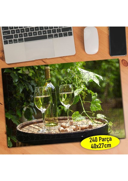 Toskana Italya Beyaz Üzüm Şarabı 240 Parça Puzzle YAPBOZ-376250