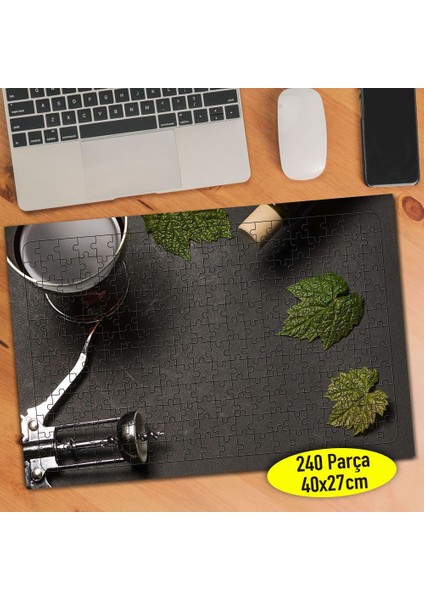 Şarap Şişesi Kadeh Bardağı Tirbişon 240 Parça Puzzle YAPBOZ-5031