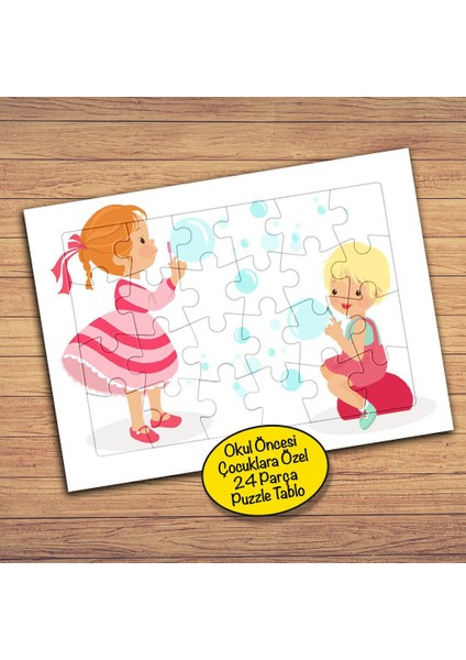 Oyun Oyunayan Arkadaşlar Çocuklara Özel Puzzle Yapboz TABLO-43PZ