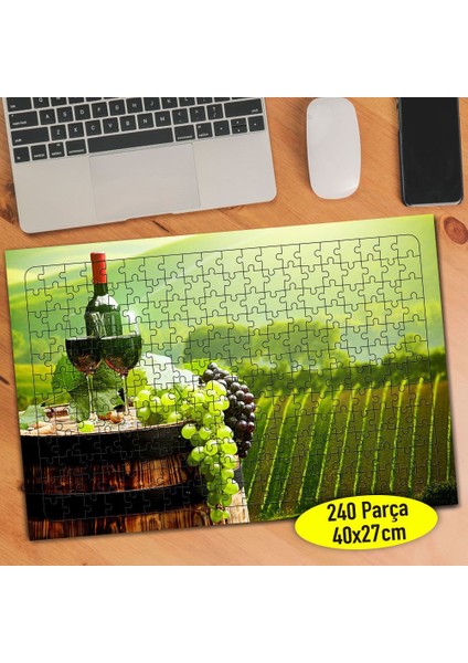 Toskana Italya Üzüm Şarap Fıçısı 240 Parça Puzzle YAPBOZ-8228