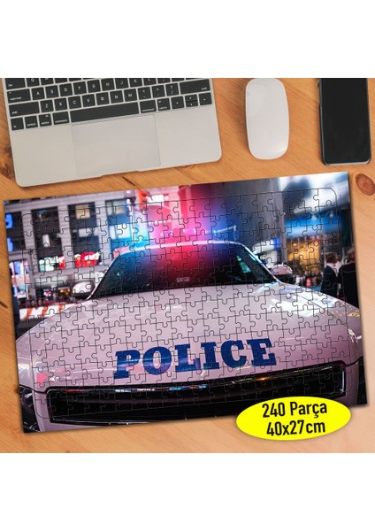 Sirenli Polis Arabası Police 240 Parça Puzzle YAPBOZ-110545058