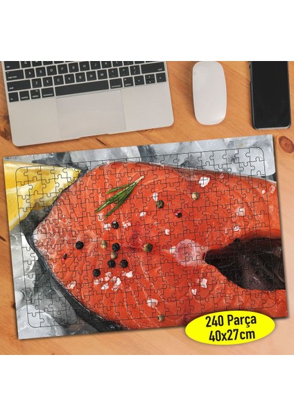 Somon Balığı Deniz Mutfağı Gıda 240 Parça Puzzle YAPBOZ-10106246