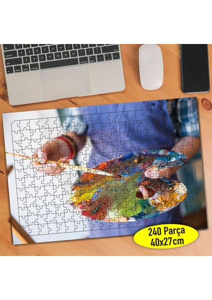 Tuval Resmi Sanatkar Eller 240 Parça Puzzle YAPBOZ-98561112