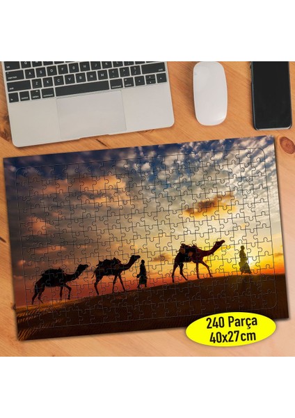Gün Batımında Deve Sürüsü 240 Parça Puzzle YAPBOZ-87137024