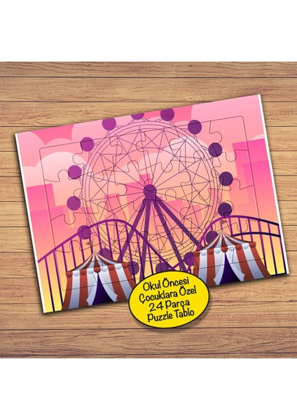 Eğlenceli Lunapark Çocuklara Özel Puzzle Yapboz TABLO-146PZ