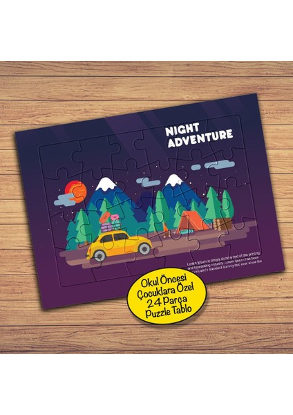 Gece Tur Gezintisi Çocuklara Özel Puzzle Yapboz TABLO-249PZ