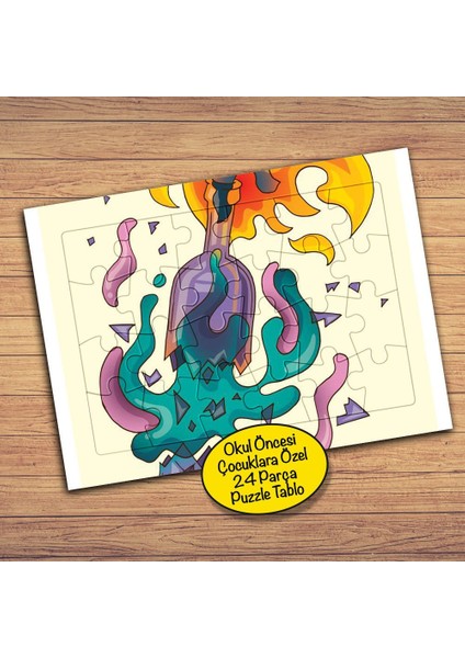 Sihirli Alevli Şişe Çocuklara Özel Puzzle Yapboz TABLO-248PZ