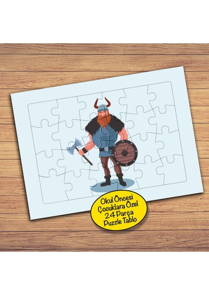 Savaşçı Vikings Çocuklara Özel Puzzle Yapboz TABLO-322PZ