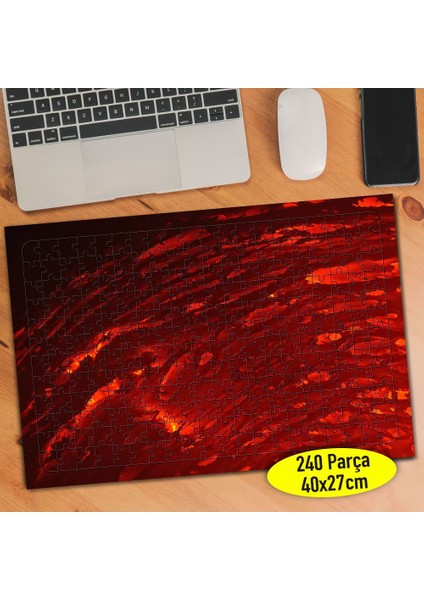 Kırmızı Dalgalı Soyut Obje 240 Parça Puzzle YAPBOZ-105516001