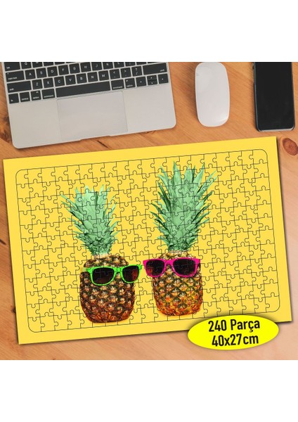 Gözlüklü Ananas Kafalar 240 Parça Puzzle YAPBOZ-106312810