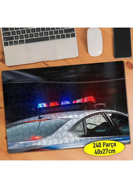 Sirenleri Açık Polis Arabası 240 Parça Puzzle YAPBOZ-95529504