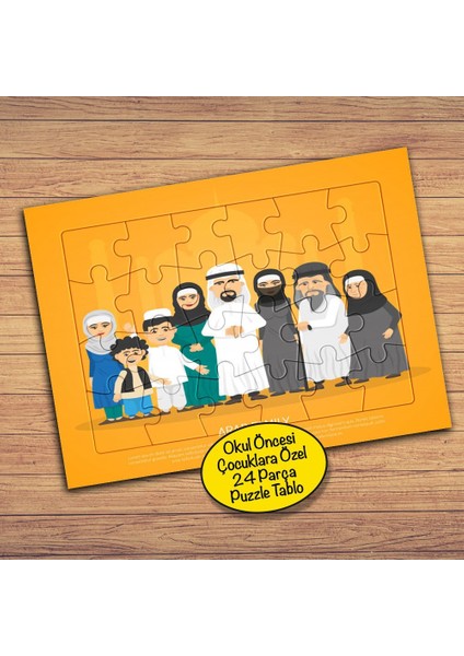 Arabia Family -Aile Kavramı 24 Parça Çocuklara Özel Yapboz TABLO-11981
