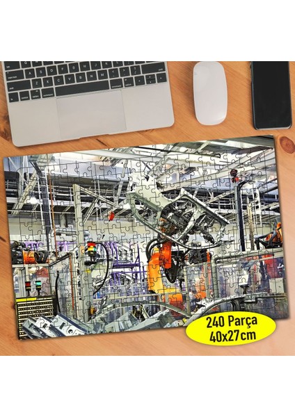 Araba Yapan Robotlar Endüstri 240 Parça Puzzle YAPBOZ-41033848