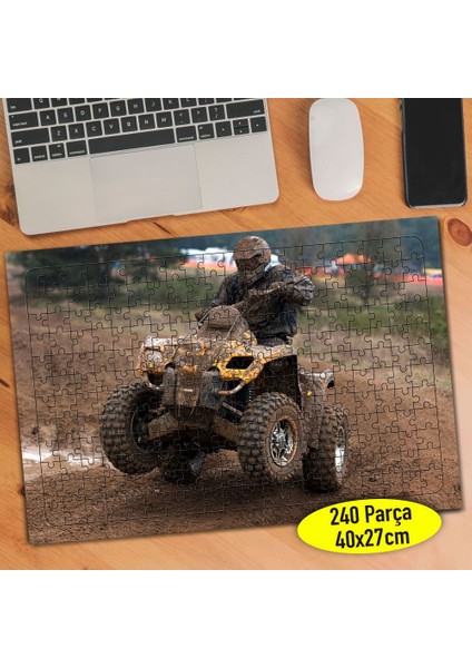 Zorlu Parkurda Atv ile Safari 240 Parça Puzzle YAPBOZ-7197135