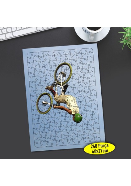Bisikletli Ters Atlayış Spor 240 Parça Puzzle YAPBOZ-15245360
