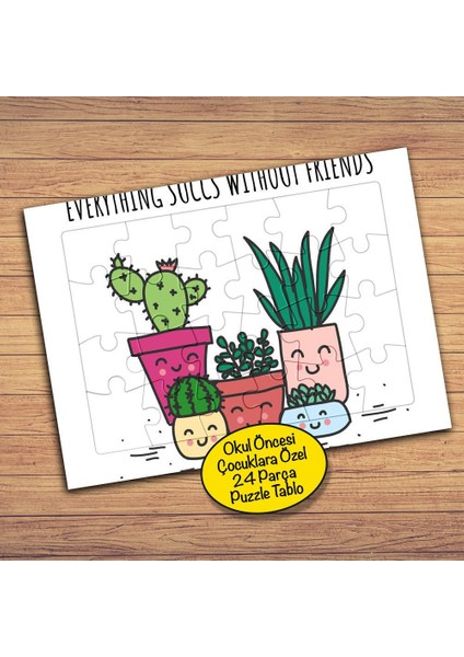 Gülümseyen Saksılar Çocuklara Özel Puzzle Yapboz TABLO-188PZ