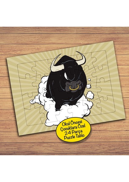 Kızgın Öfkeli Boğa Çocuklara Özel Puzzle Yapboz TABLO-PZ140