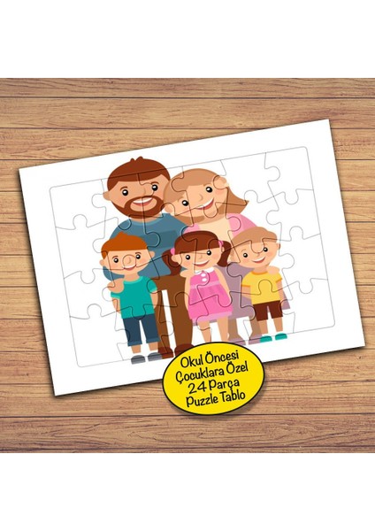 Mutlu Aile Tablosu 24 Parça Çocuklara Özel Yapboz TABLO-959